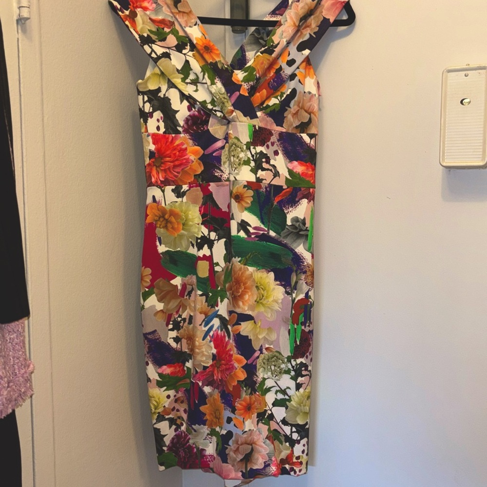 Floral Cushnie Et Ochs Dress can be worn off shoulder. In great condition!